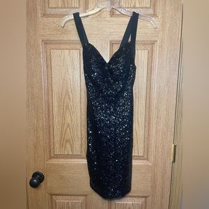 Black sequins La Femme formal dress